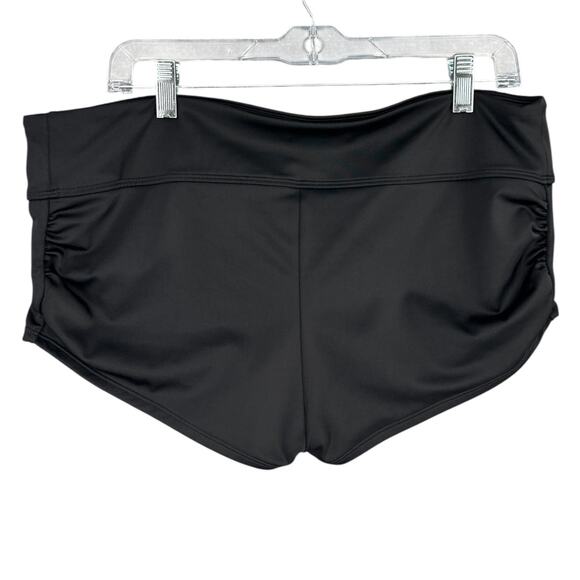 ATHLETA Black Ruched Athletic Spandex Blend Gym Workout Shorts XL - Picture 2 of 7